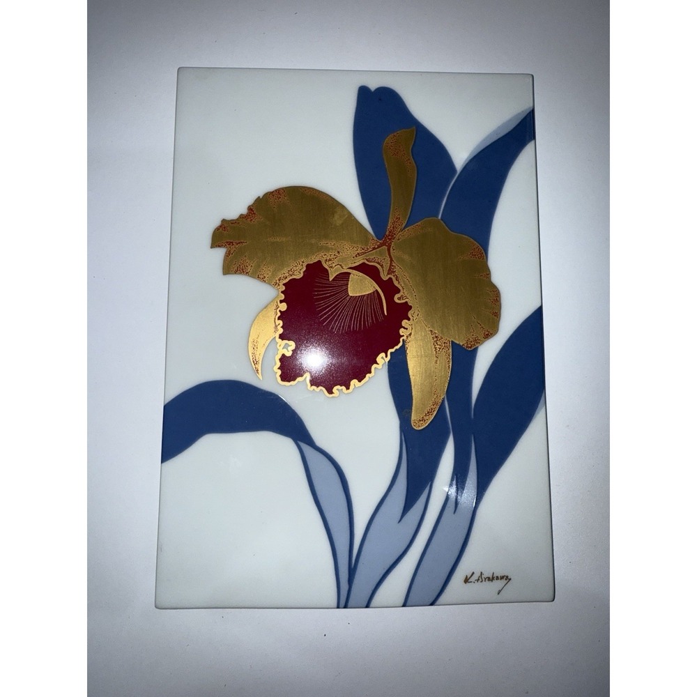 Noritake Japan Tile‎ Flower Signed K.arakawa Lilly R